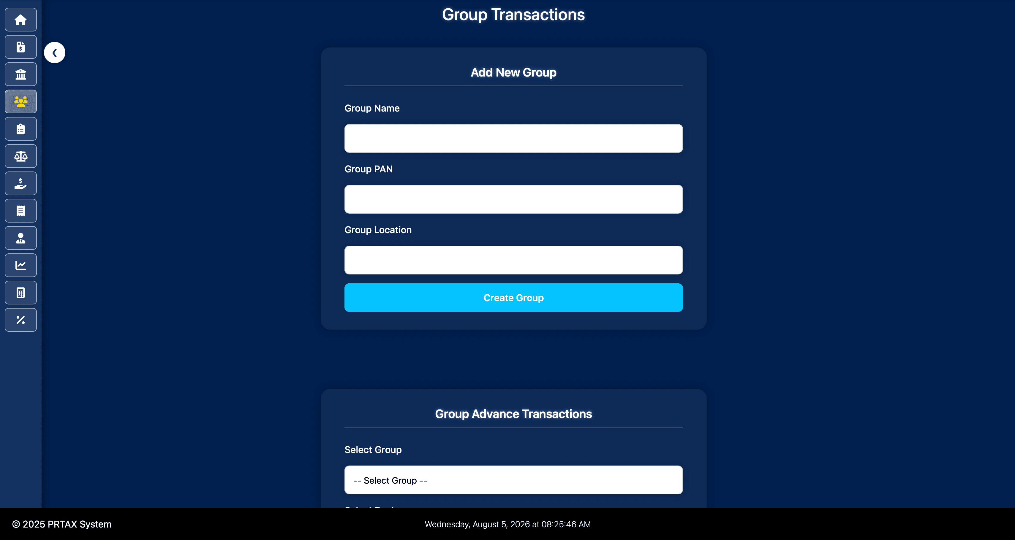 Create builder groups in Property Tax Management System